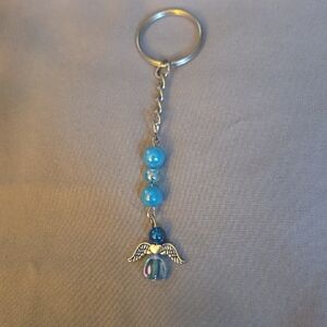 Hand Crafted Blue and Silver Angel Key Holder